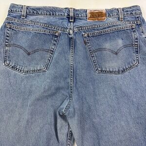 VTG Levi's 545 Blue Jeans‎ Men Actual 42x34 Light Wash Loose Brown Tab made USA